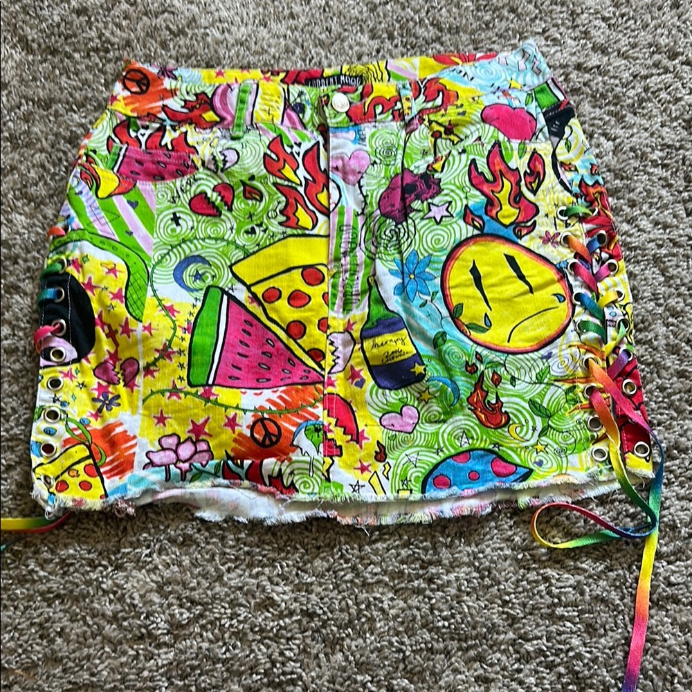 Colorful Graphic Mini Skirt